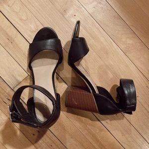 Target Merona Black Ankle Strap Thick Block Heels
